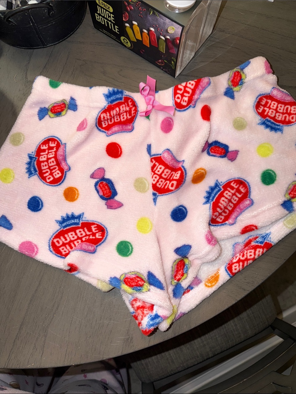 Double Bubble Pink Plush Lounge Shorts
